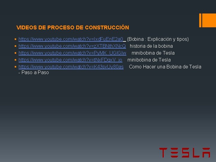 VIDEOS DE PROCESO DE CONSTRUCCIÓN § § § https: //www. youtube. com/watch? v=Ixd. Fu.