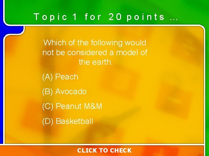 Topic 1 for 20 points … Which of the following would not be considered Topic 1 for 20 points … Which of the following would not be considered