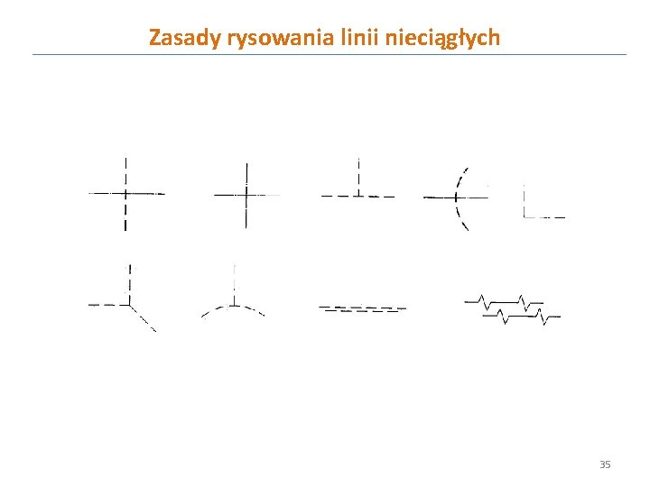 Zasady rysowania linii nieciągłych 35 