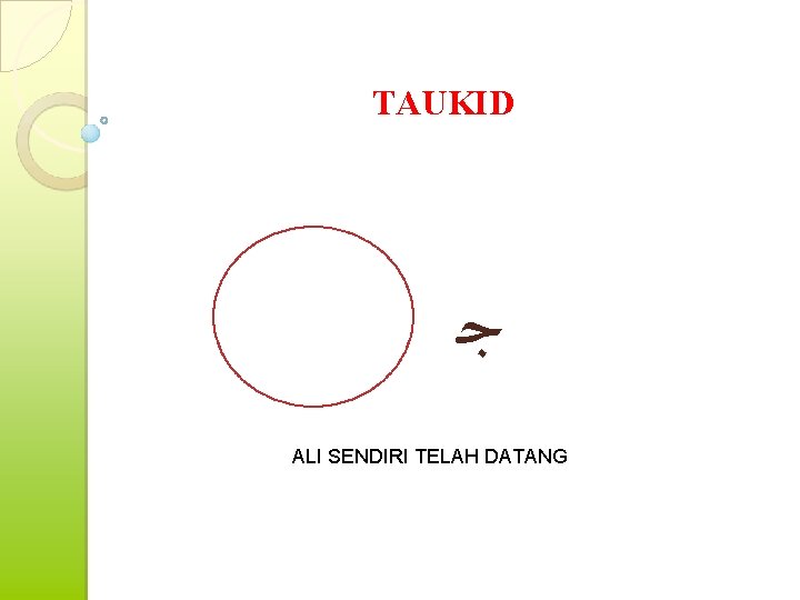 TAUKID ﺟ ALI SENDIRI TELAH DATANG 