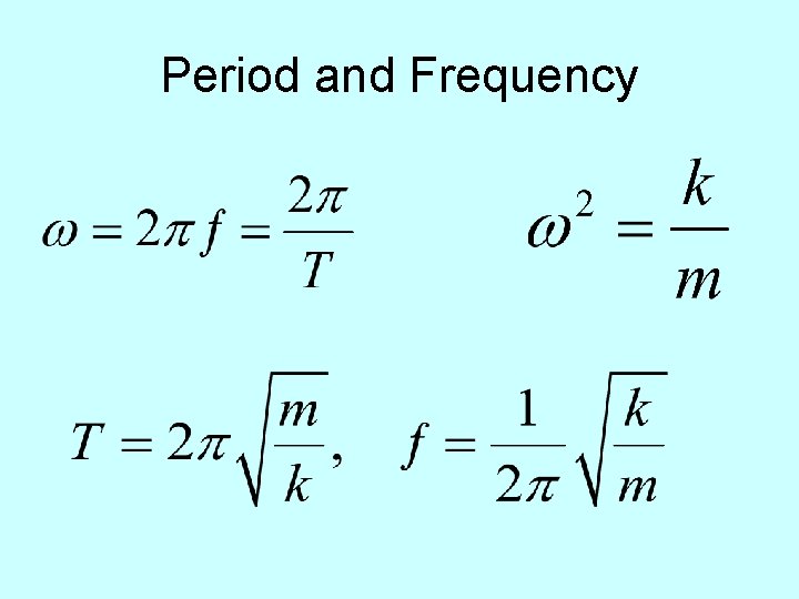 Period and Frequency 