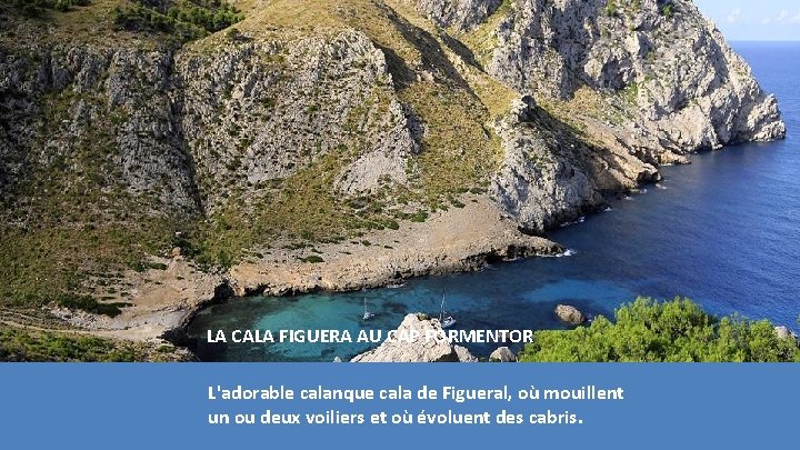LA CALA FIGUERA AU CAP FORMENTOR L'adorable calanque cala de Figueral, où mouillent un LA CALA FIGUERA AU CAP FORMENTOR L'adorable calanque cala de Figueral, où mouillent un