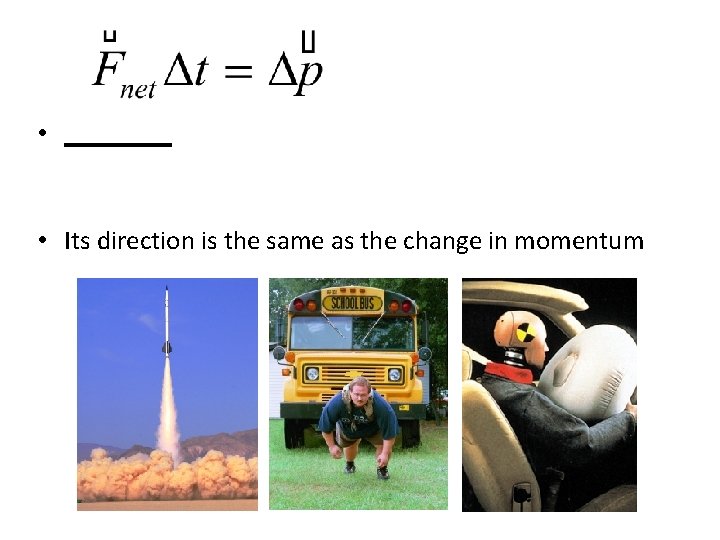  • ____ • Its direction is the same as the change in momentum