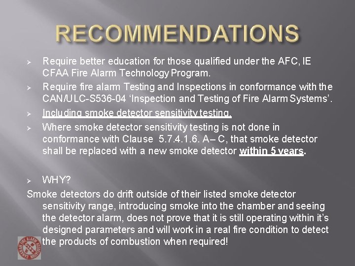 Require better education for those qualified under the AFC, IE CFAA Fire Alarm Require better education for those qualified under the AFC, IE CFAA Fire Alarm