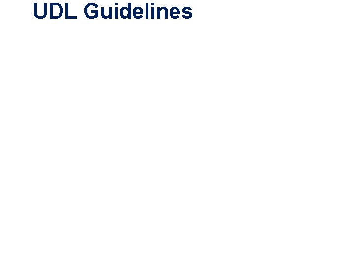 UDL Guidelines 