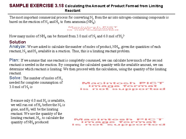 SAMPLE EXERCISE 3. 18 Calculating the Amount of Product Formed from Limiting Reactant The
