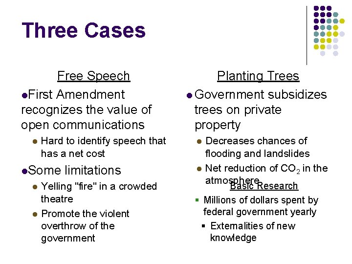 Three Cases Free Speech l. First Amendment recognizes the value of open communications l