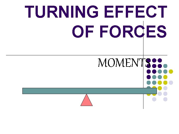 TURNING EFFECT OF FORCES MOMENTS 