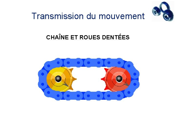 Transmission du mouvement CHAÎNE ET ROUES DENTÉES 