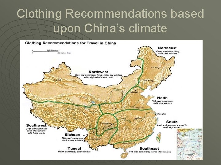 Clothing Recommendations based upon China’s climate 