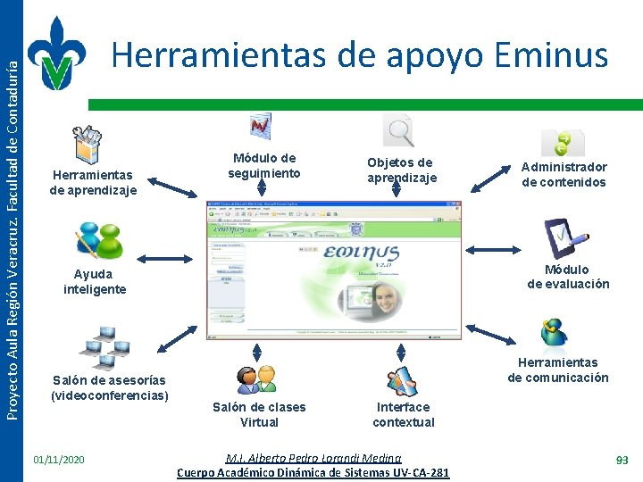 Proyecto Aula Región Veracruz. Facultad de Contaduría Herramientas de apoyo Eminus Herramientas de aprendizaje