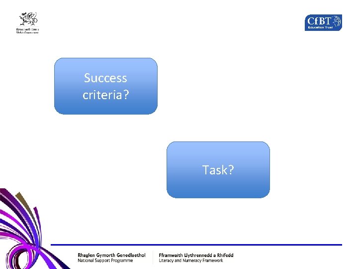 Success criteria? Task? 