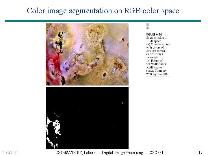 Color image segmentation on RGB color space 11/1/2020 COMSATS IIT, Lahore -- Digital Image