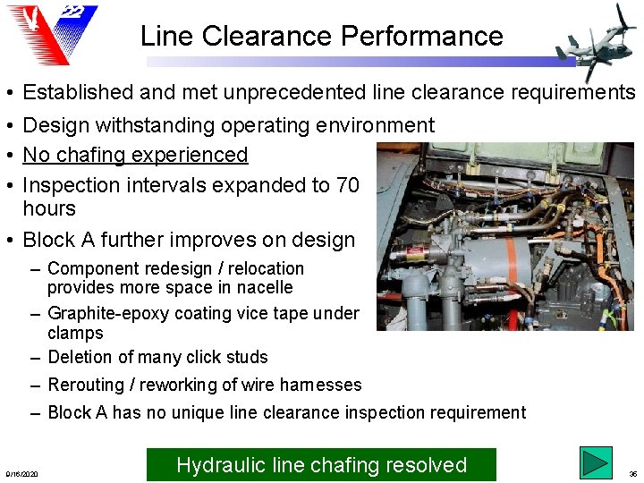 Line Clearance Performance • Established and met unprecedented line clearance requirements • Design withstanding