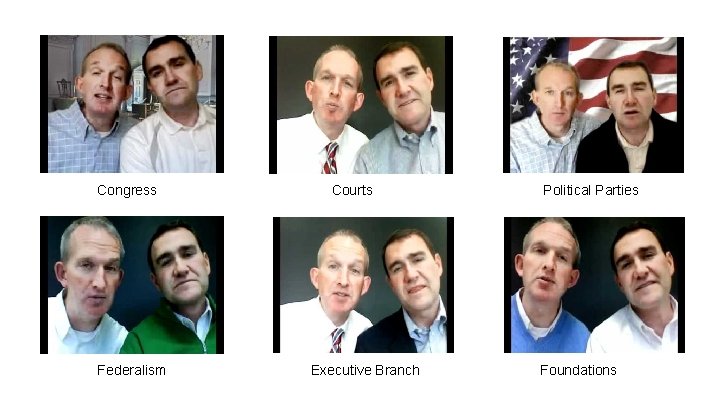 Congress Federalism Courts Executive Branch Political Parties Foundations 
