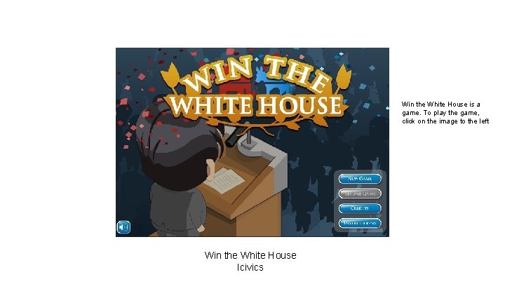 Win the White House is a game. To play the game, click on the