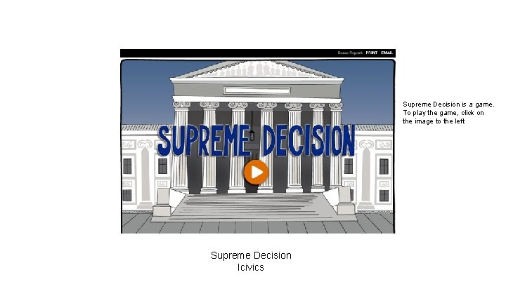 Supreme Decision is a game. To play the game, click on the image to