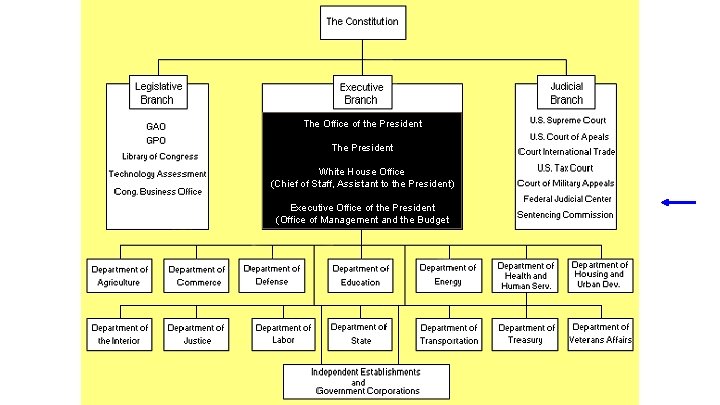 The Office of the President The President White House Office (Chief of Staff, Assistant
