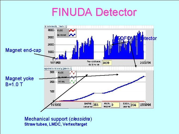 FINUDA Detector TOFONE detector Magnet end-cap Magnet yoke B=1. 0 T Mechanical support (clessidra)