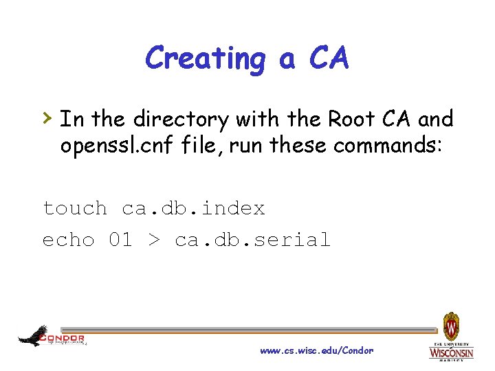 Creating a CA › In the directory with the Root CA and openssl. cnf