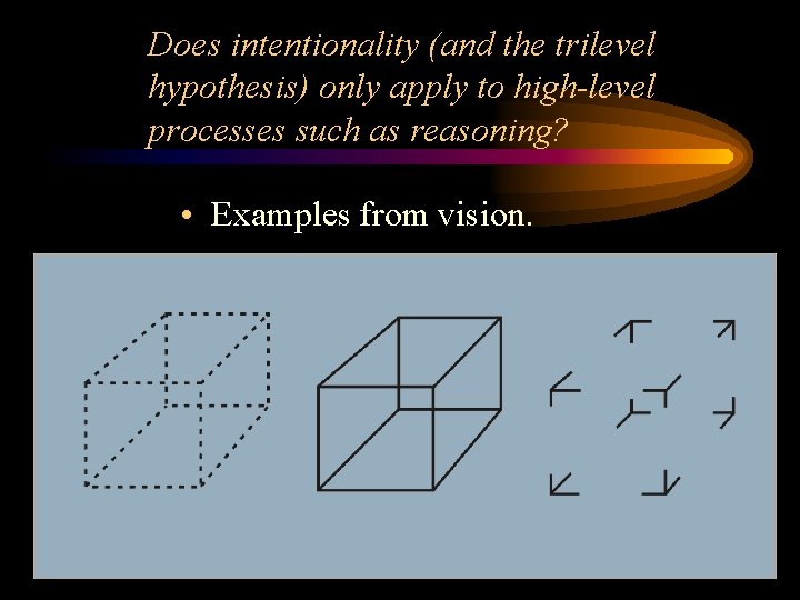 Does intentionality (and the trilevel hypothesis) only apply to high-level processes such as reasoning?