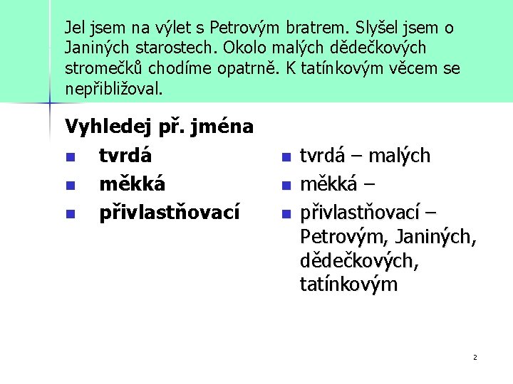 Jel jsem na výlet s Petrovým bratrem. Slyšel jsem o Janiných starostech. Okolo malých