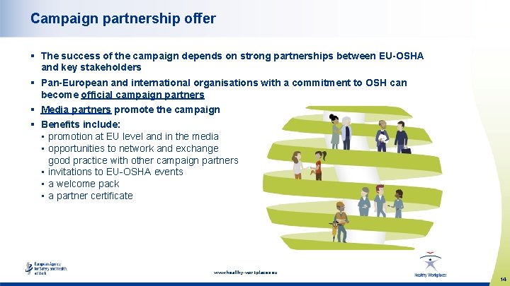 Campaign partnership offer § The success of the campaign depends on strong partnerships between