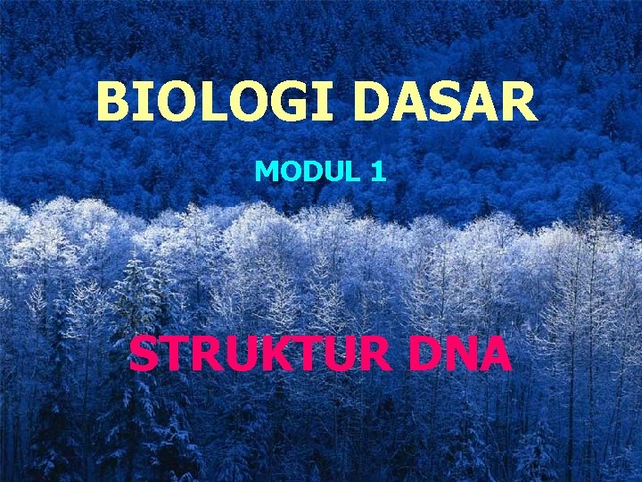 BIOLOGI DASAR MODUL 1 STRUKTUR DNA 