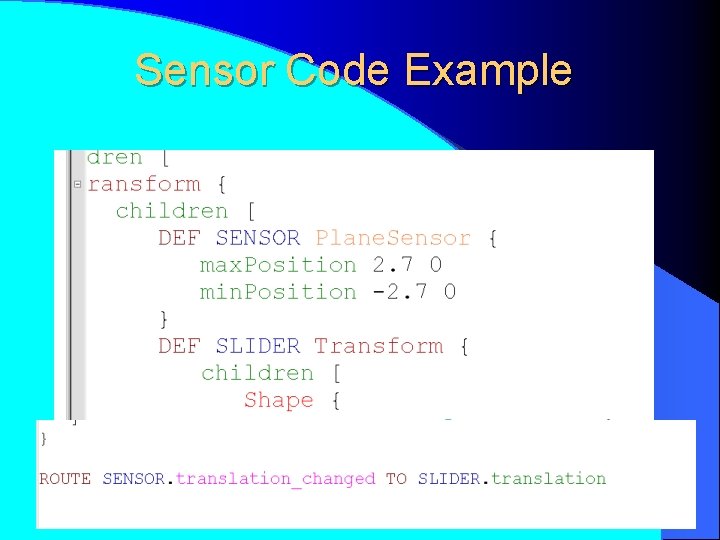 Sensor Code Example 