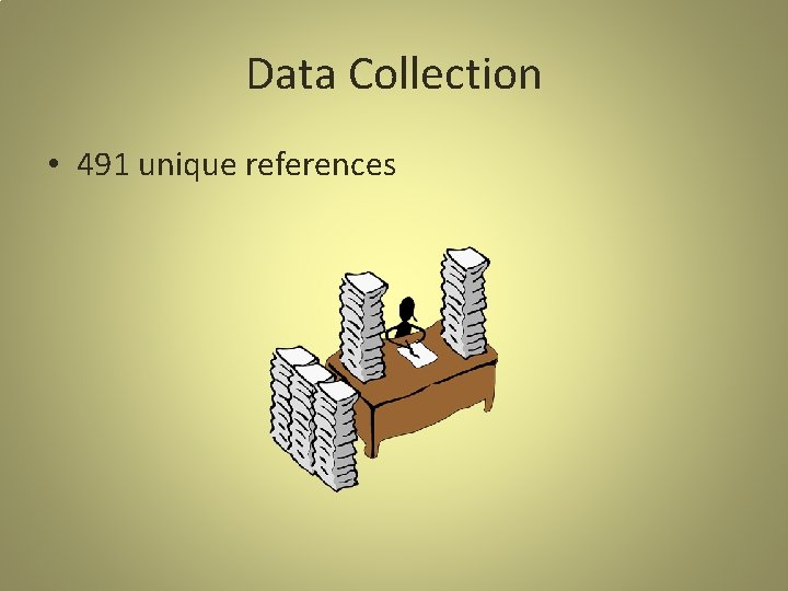 Data Collection • 491 unique references 