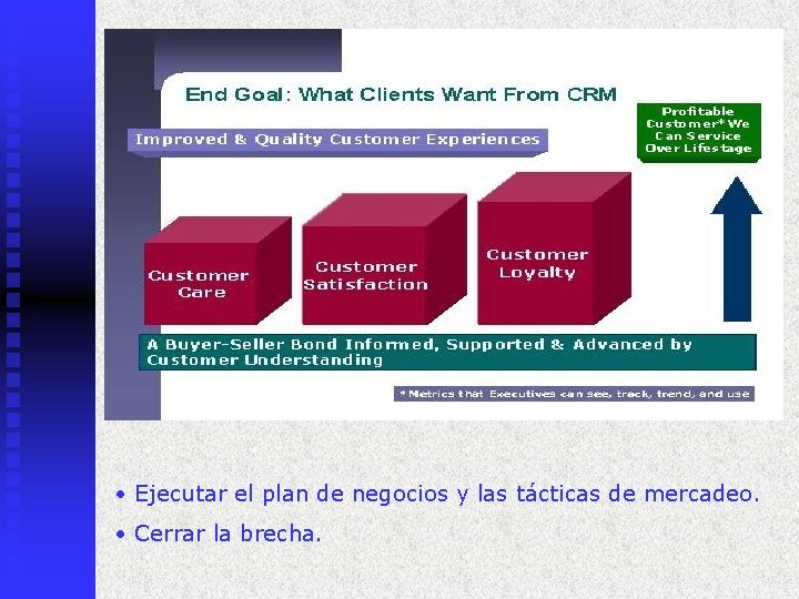  • Ejecutar el plan de negocios y las tácticas de mercadeo. • Cerrar