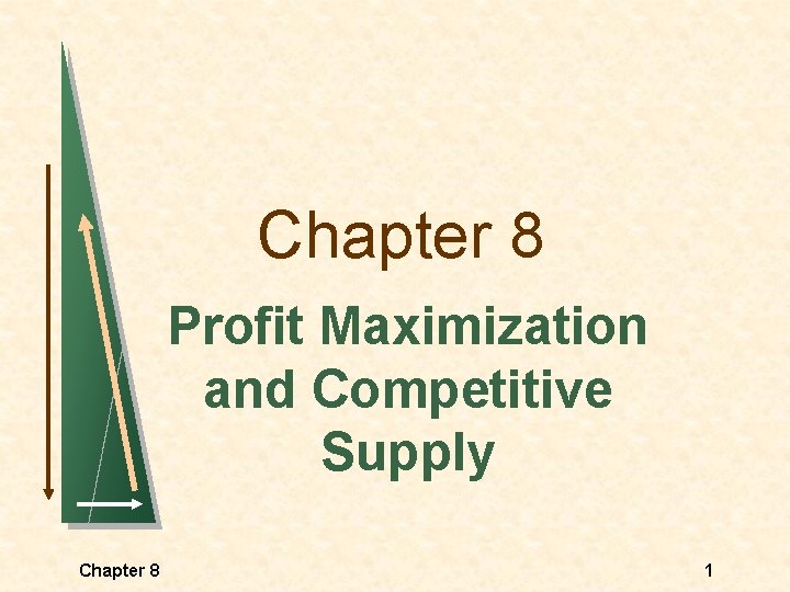 Chapter 8 Profit Maximization and Competitive Supply Chapter 8 1 