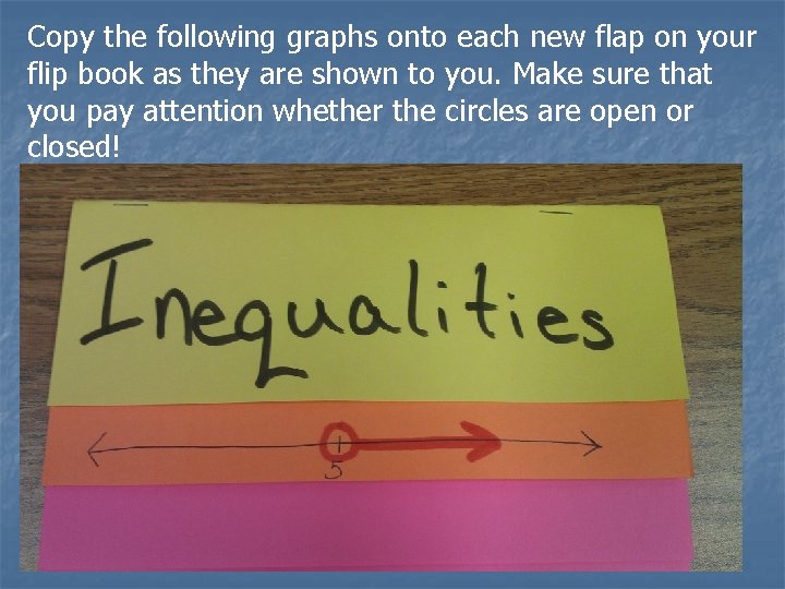 Copy the following graphs onto each new flap on your flip book as they