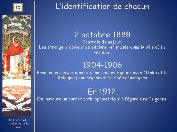 10 L’identification de chacun 2 octobre 1888 Contrôle de séjour. Les étrangers doivent se