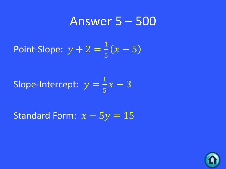 Answer 5 – 500 • 