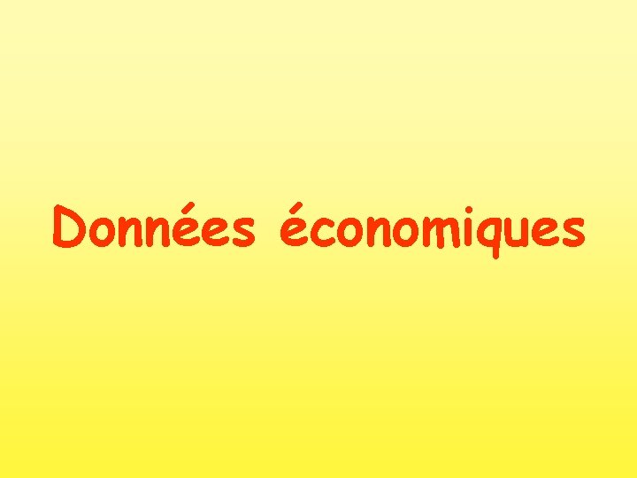 Données économiques 