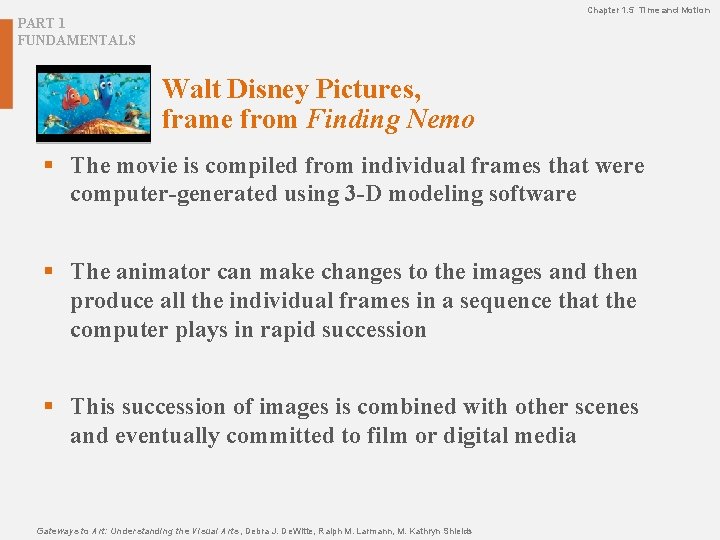Chapter 1. 5 Time and Motion PART 1 FUNDAMENTALS Walt Disney Pictures, frame from Chapter 1. 5 Time and Motion PART 1 FUNDAMENTALS Walt Disney Pictures, frame from