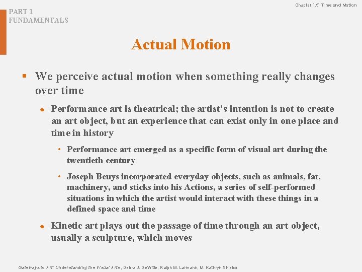 Chapter 1. 5 Time and Motion PART 1 FUNDAMENTALS Actual Motion § We perceive Chapter 1. 5 Time and Motion PART 1 FUNDAMENTALS Actual Motion § We perceive