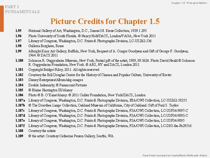 Chapter 1. 5 Time and Motion PART 1 FUNDAMENTALS Picture Credits for Chapter 1. Chapter 1. 5 Time and Motion PART 1 FUNDAMENTALS Picture Credits for Chapter 1.
