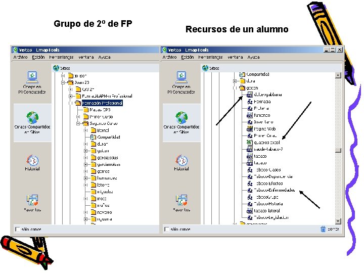 Grupo de 2º de FP Recursos de un alumno 