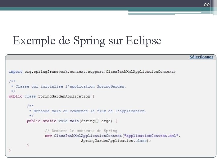 22 Exemple de Spring sur Eclipse 