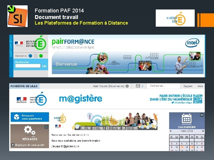 Formation PAF 2014 Document travail Les Plateformes de Formation à Distance 