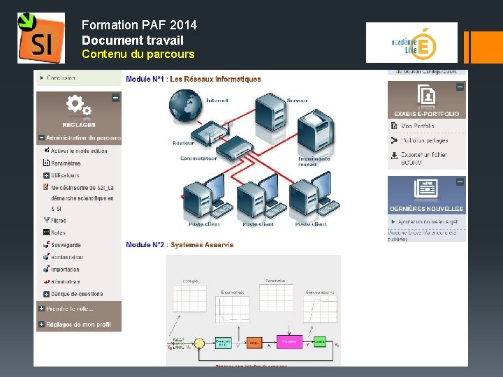 Formation PAF 2014 Document travail Contenu du parcours 