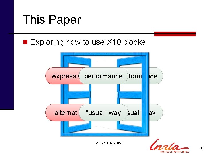 This Paper n Exploring how to use X 10 clocks expressivity performance alternative“usual” way