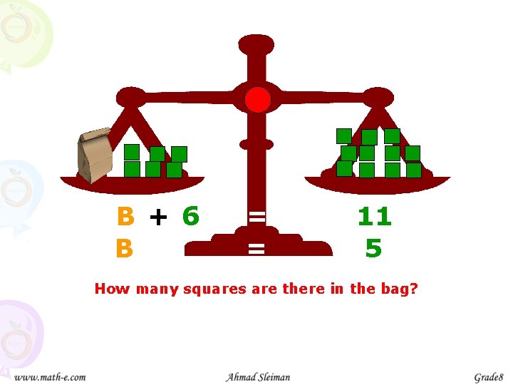 B + 6 B = = 11 5 How many squares are there in