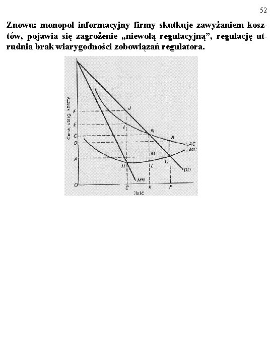 52 Znowu: monopol informacyjny firmy skutkuje zawyżaniem kosztów, pojawia się zagrożenie „niewolą regulacyjną”, regulację