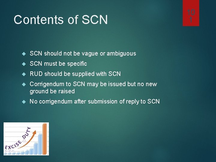 Contents of SCN should not be vague or ambiguous SCN must be specific RUD