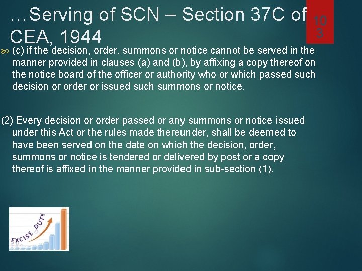  …Serving of SCN – Section 37 C of 10 3 CEA, 1944 (c)