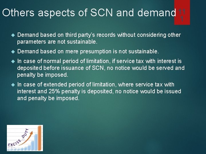 Others aspects of SCN and demand 11 1 Demand based on third party’s records