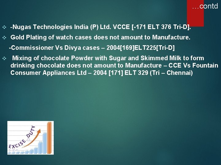  …contd v -Nugas Technologies India (P) Ltd. VCCE [-171 ELT 376 Tri-D]. v